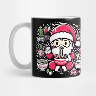 Cartoon Santa Eating Ramen Mug